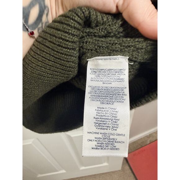 Chaps Men's Pullover Sweater Army Green Size L - Picture 4 of 5